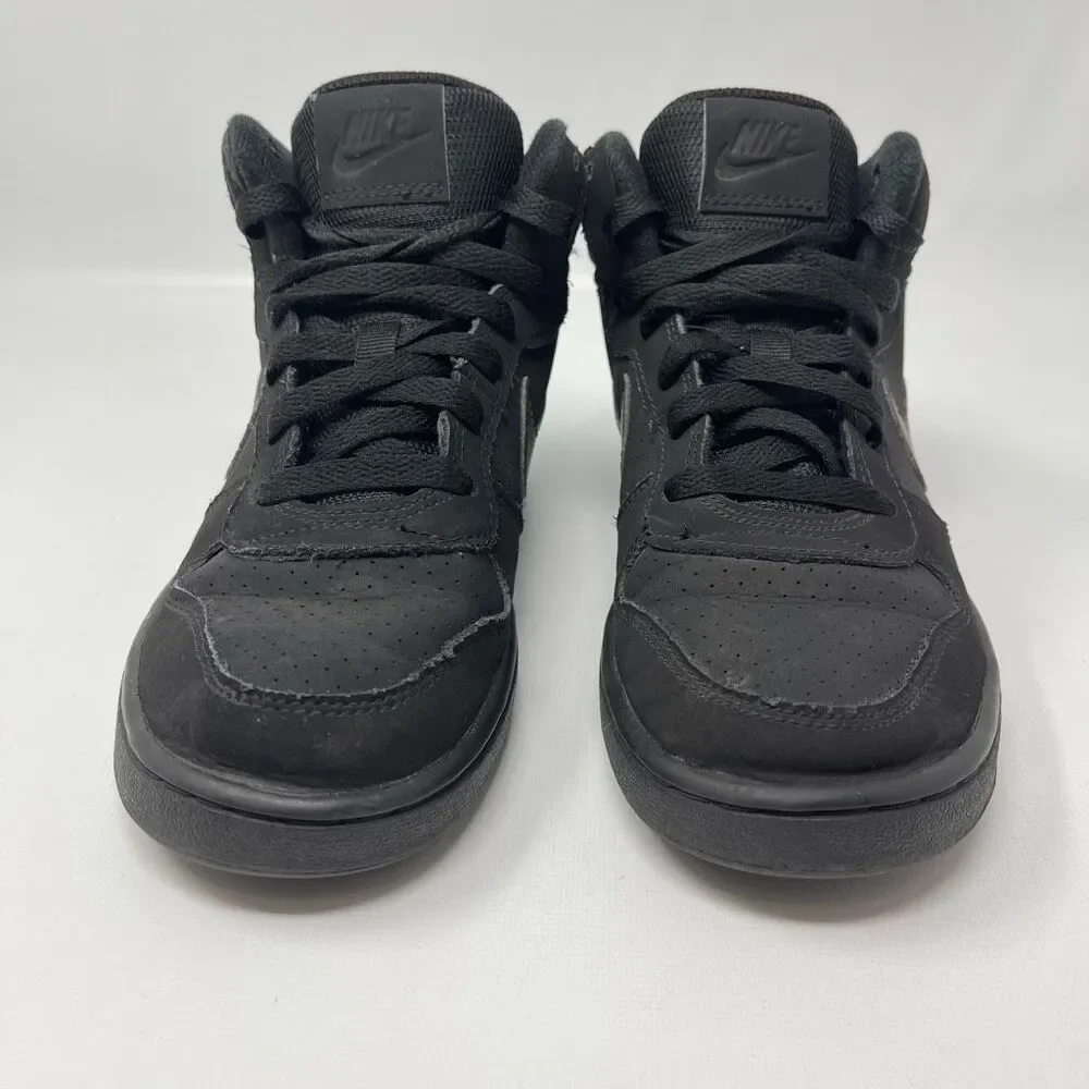 Nike Court Borough Mid 839977-001 Black Basketball Shoes Sneakers Youth Size 4.5